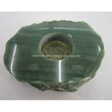 Suportes de vela de Gemstone Aventurine verde e lâmpada